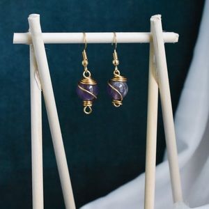 Handcrafted amethyst earring